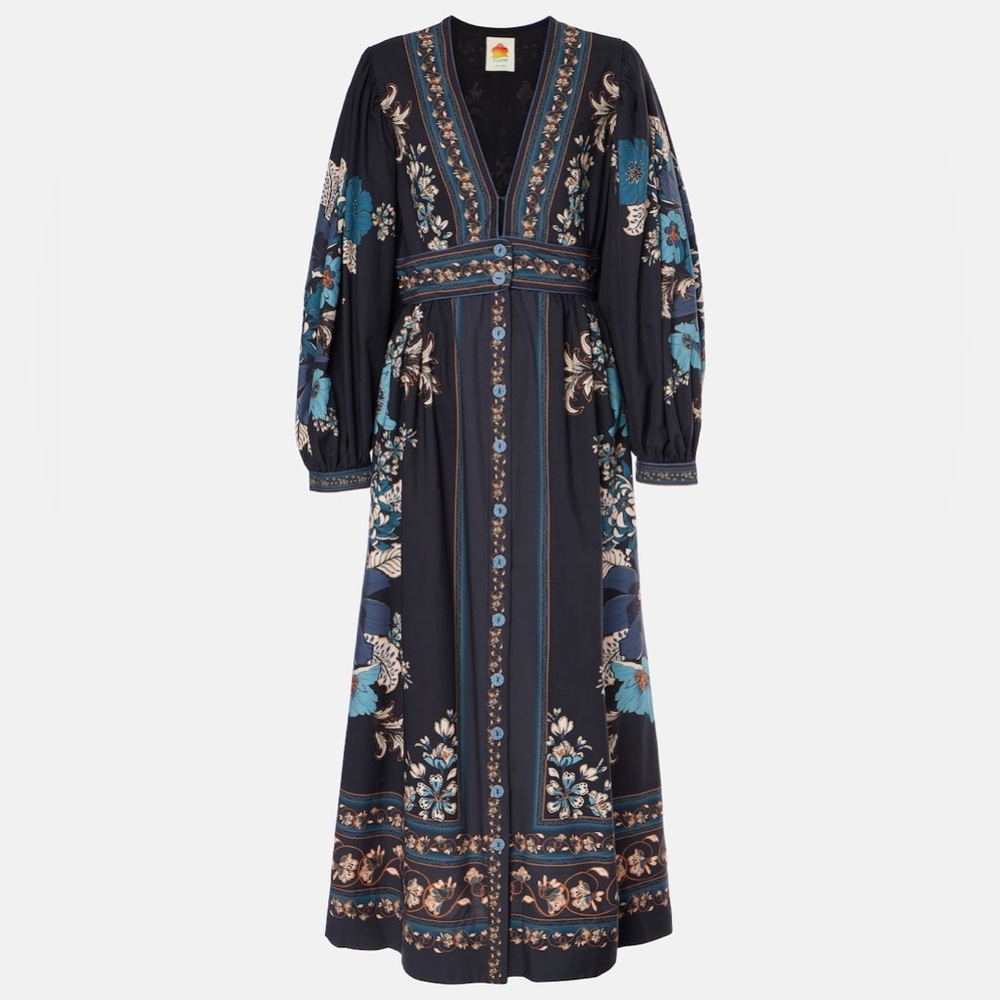 Farm Rio Blossom Tapestry Cotton Midi Dress - Picture 3 of 6